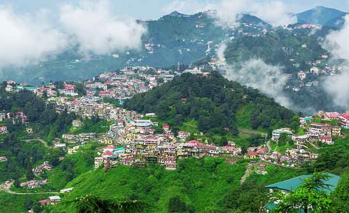 Mussoorie hills and Mall Road
